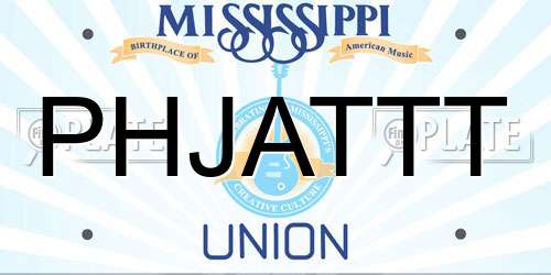 PHJATTT Mississippi License Plate