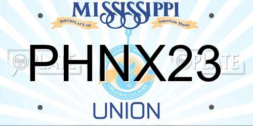 PHNX23 Mississippi License Plate