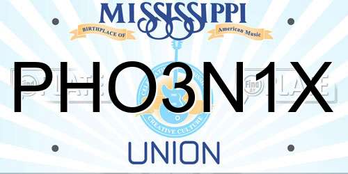 PHO3N1X Mississippi License Plate