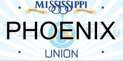 PHOENIX Mississippi License Plate