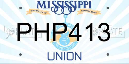 PHP413 Mississippi License Plate