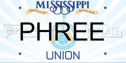 PHREE Mississippi License Plate