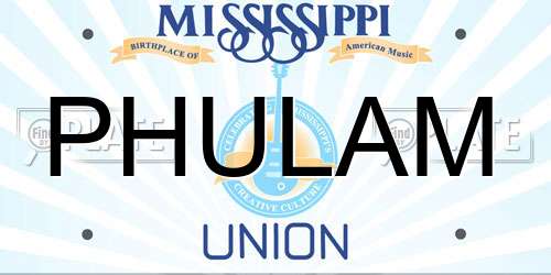 PHULAM Mississippi License Plate