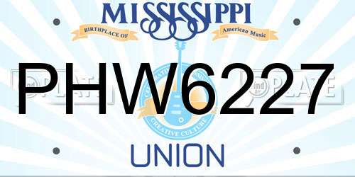 PHW6227 Mississippi License Plate