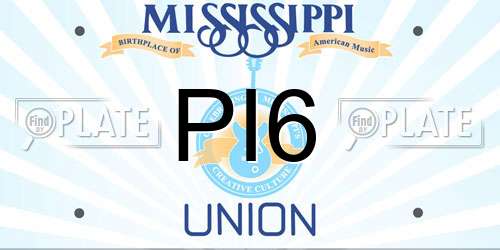 PI6 Mississippi License Plate