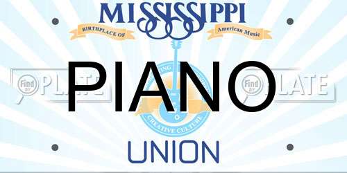 PIANO Mississippi License Plate