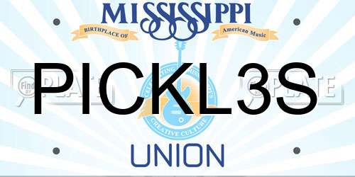 PICKL3S Mississippi License Plate