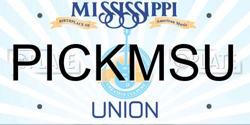 PICKMSU Mississippi License Plate