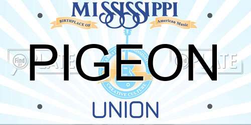 PIGEON Mississippi License Plate