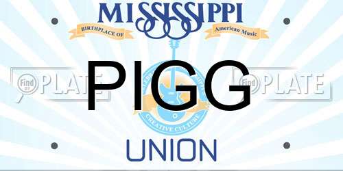 PIGG Mississippi License Plate