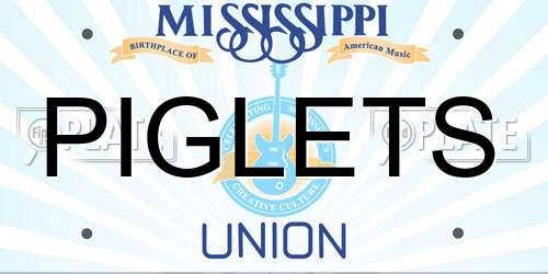 PIGLETS Mississippi License Plate