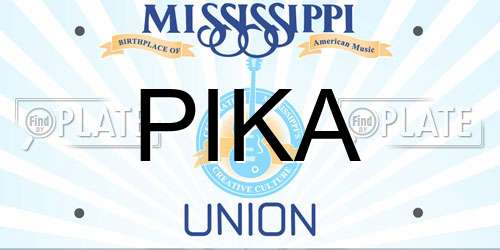 PIKA Mississippi License Plate