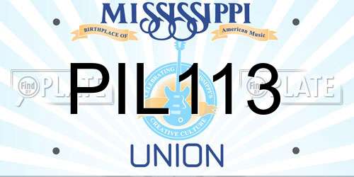 PIL113 Mississippi License Plate