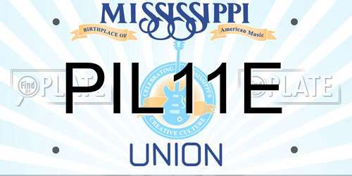 PIL11E Mississippi License Plate