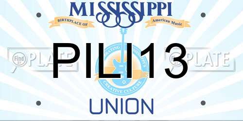 PILI13 Mississippi License Plate