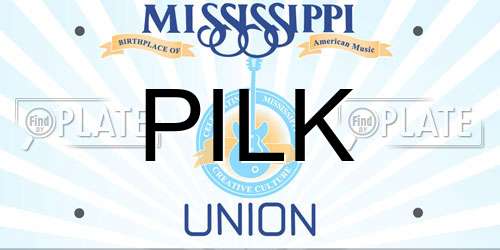 PILK Mississippi License Plate