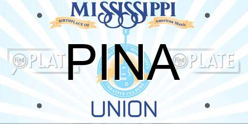 PINA Mississippi License Plate