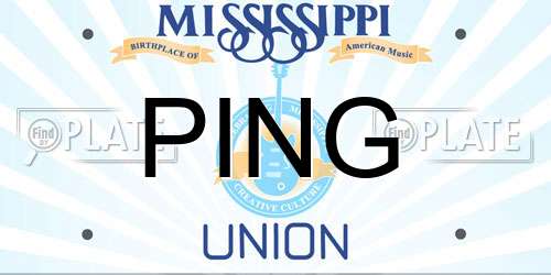 PING Mississippi License Plate