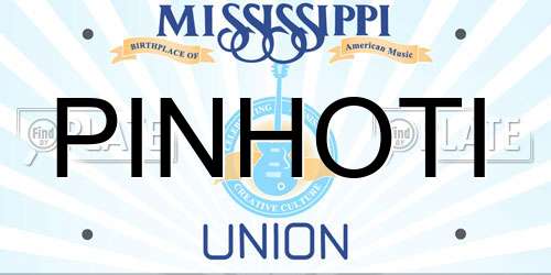PINHOTI Mississippi License Plate