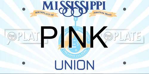 PINK Mississippi License Plate