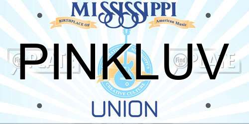 PINKLUV Mississippi License Plate