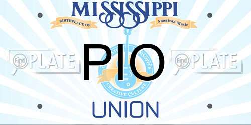 PIO Mississippi License Plate