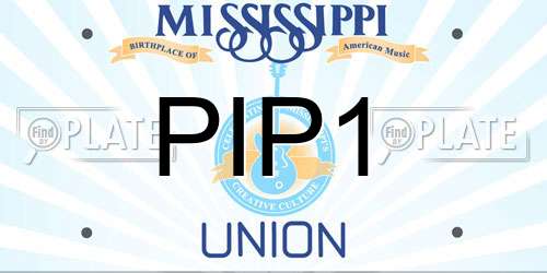 PIP1 Mississippi License Plate