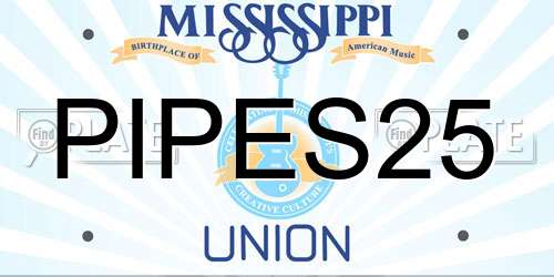 PIPES25 Mississippi License Plate