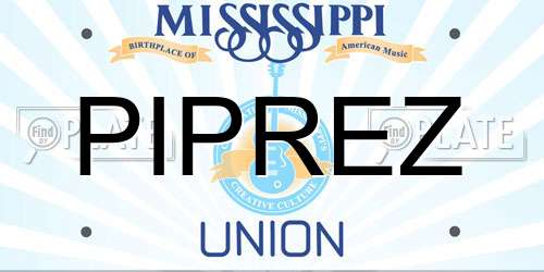 PIPREZ Mississippi License Plate