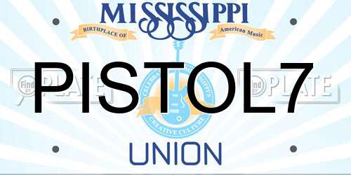 PISTOL7 Mississippi License Plate