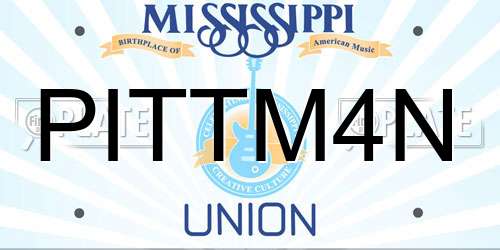 PITTM4N Mississippi License Plate