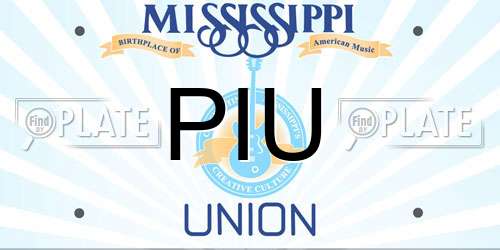 PIU Mississippi License Plate