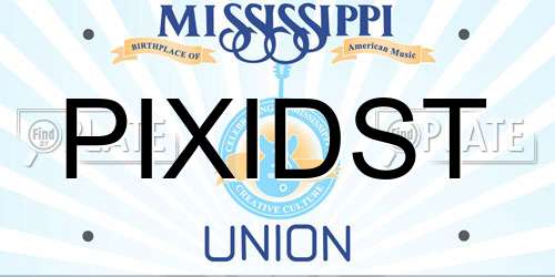 PIXIDST Mississippi License Plate