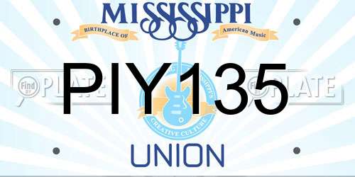 PIY135 Mississippi License Plate
