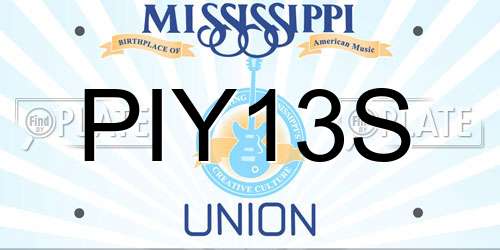 PIY13S Mississippi License Plate