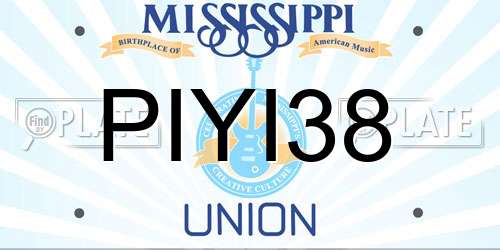 PIYI38 Mississippi License Plate