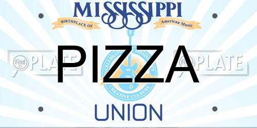PIZZA Mississippi License Plate