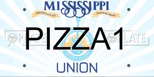 PIZZA1 Mississippi License Plate