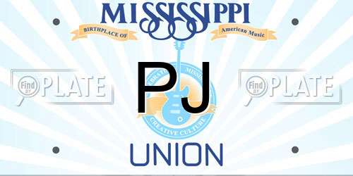 PJ Mississippi License Plate