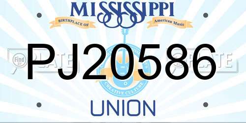 PJ20586 Mississippi License Plate