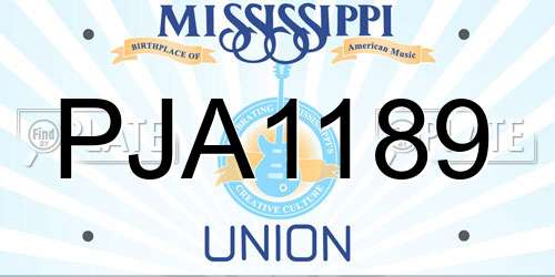 PJA1189 Mississippi License Plate