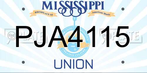 PJA4115 Mississippi License Plate