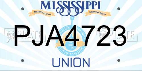 PJA4723 Mississippi License Plate