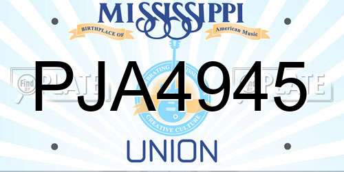 PJA4945 Mississippi License Plate