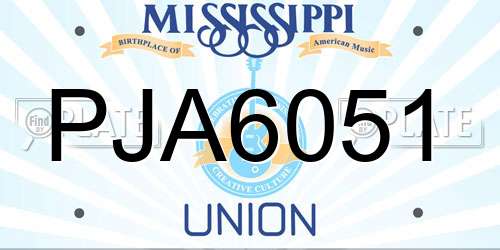PJA6051 Mississippi License Plate