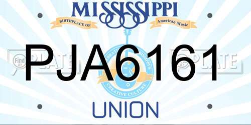 PJA6161 Mississippi License Plate