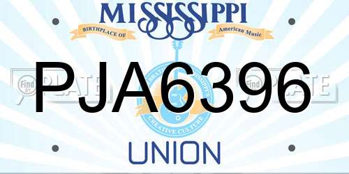 PJA6396 Mississippi License Plate