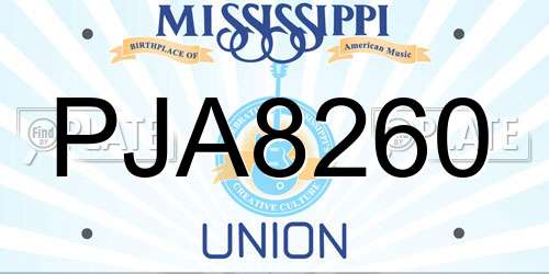 PJA8260 Mississippi License Plate