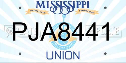 PJA8441 Mississippi License Plate