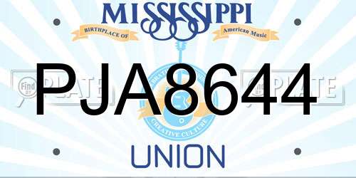 PJA8644 Mississippi License Plate